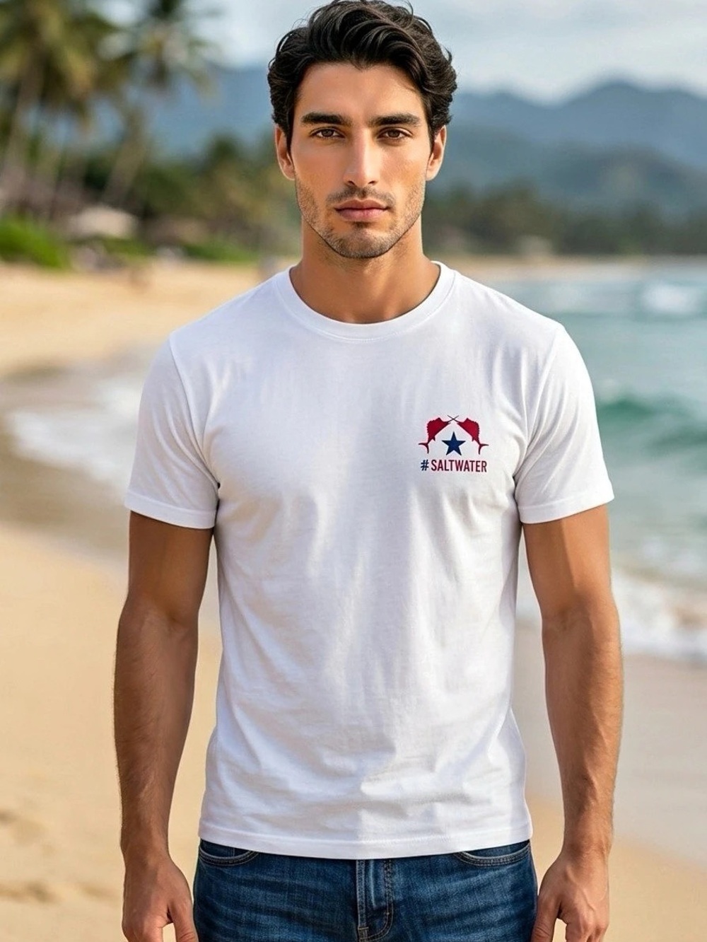 Men's White Short Sleeve Tee New